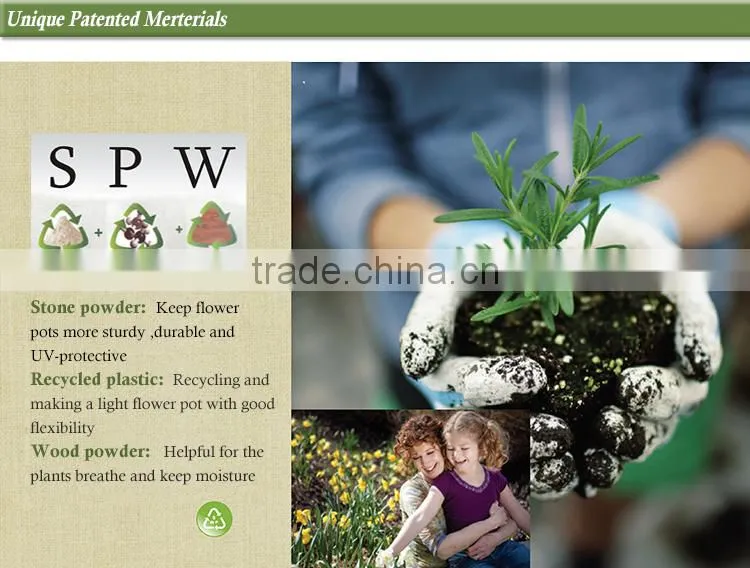 balcony flower pots/Plastic Garden Planter/ Recyclable/20 years/new design/UV protection