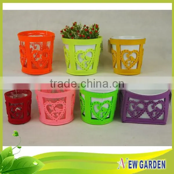 Stylish Promotion High Quality Sturdy Leather Coloured Plant Pots