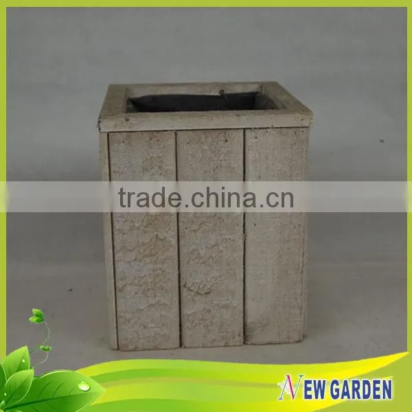 Eco-friendly Retangle Wooden planter ,Handmade Slat Wood Basket