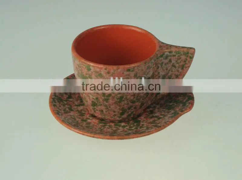 New glazed ceramic custom espresso cup and saucer