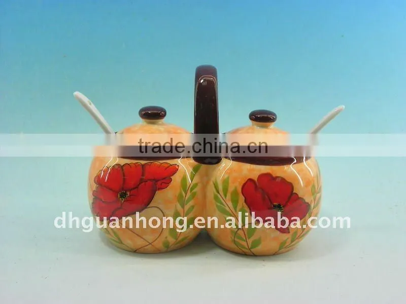2011 Double Colorful Ceramic Honey Cans