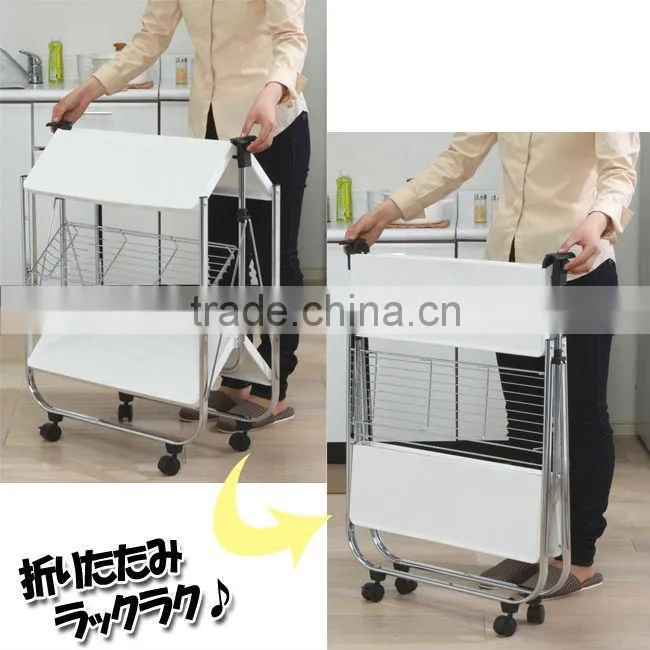 Folding Kitchen Wooden Serving Trolley food cart