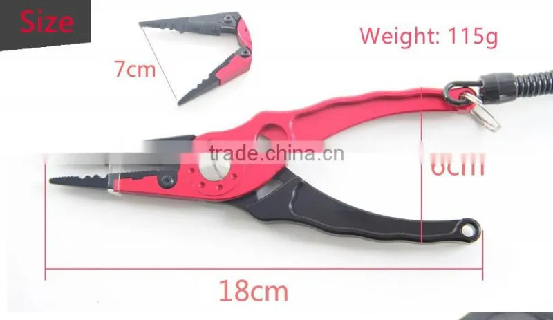 QJ-FP001 7inch bi-color tungsten steel fishing pliers with aviation aluminum handle