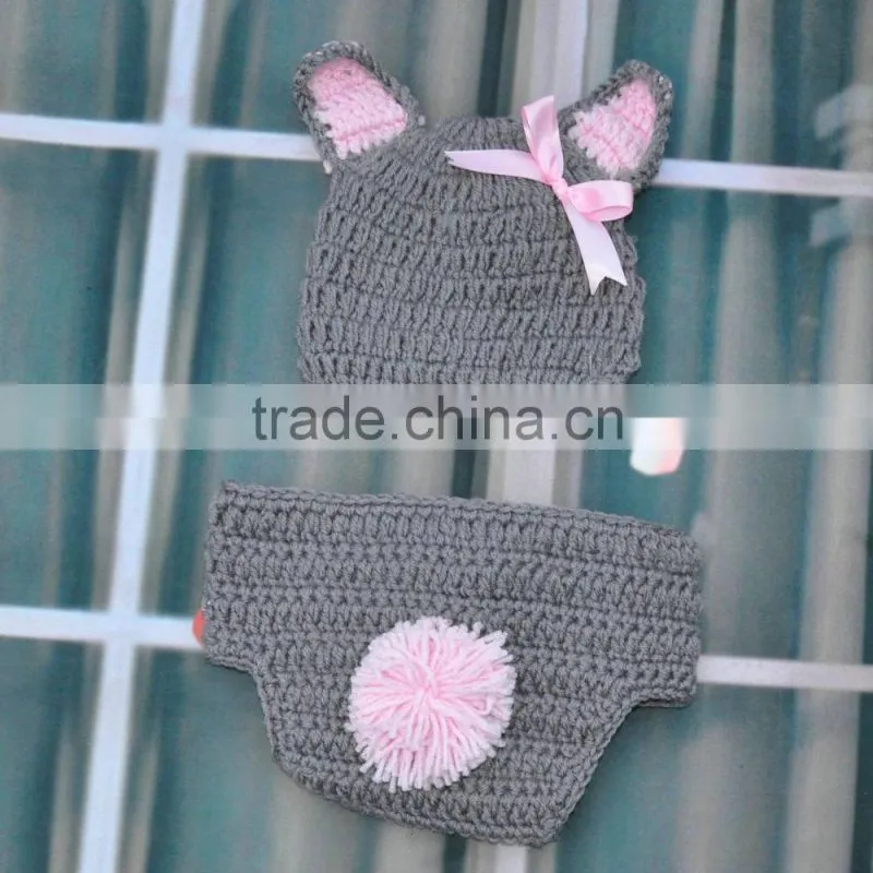 Newborn Baby Photo Prop Knitted Bunny Costume Cute Rrochet Rabbit Clothing Set Baby Clothes Factory