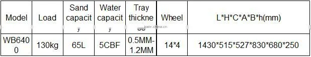 factory wholesale WB6400 wheel barrow for building implement