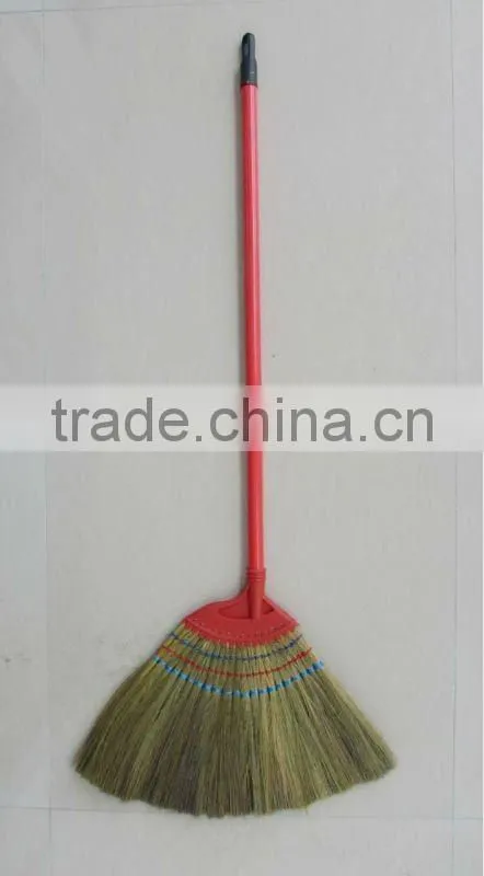 grass broom with PVC stick