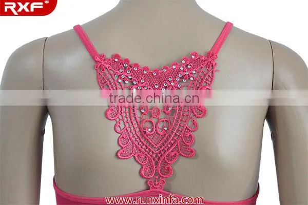 Red water soluble flower sexy fashion sports bra