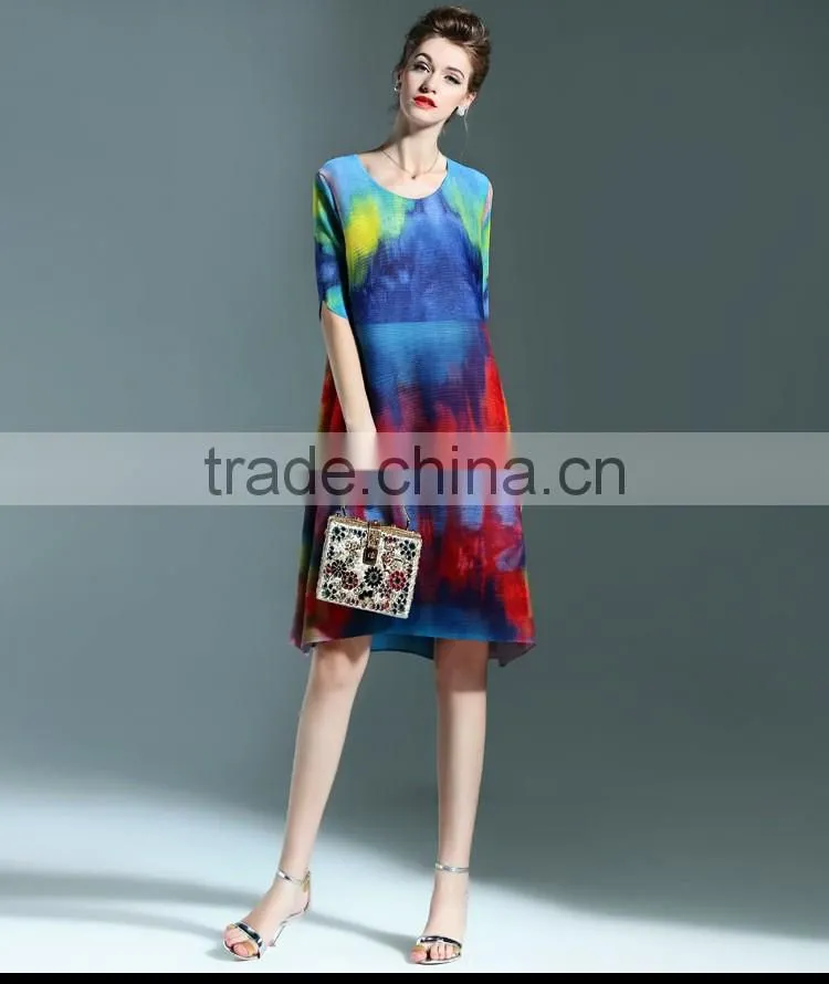 Fancy wash printed women camo draped dresses