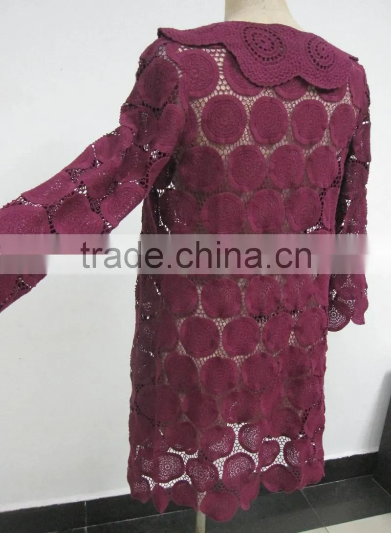 S9999 2014 new design crochet lace coat