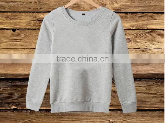 Wholesale blank long sleeve pullover round neck pure color sweatshirt without hood