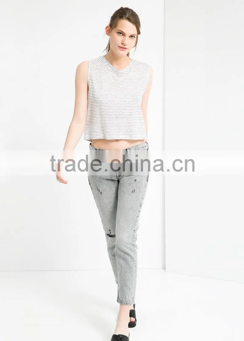 STRIPED LINEN T-SHIRT