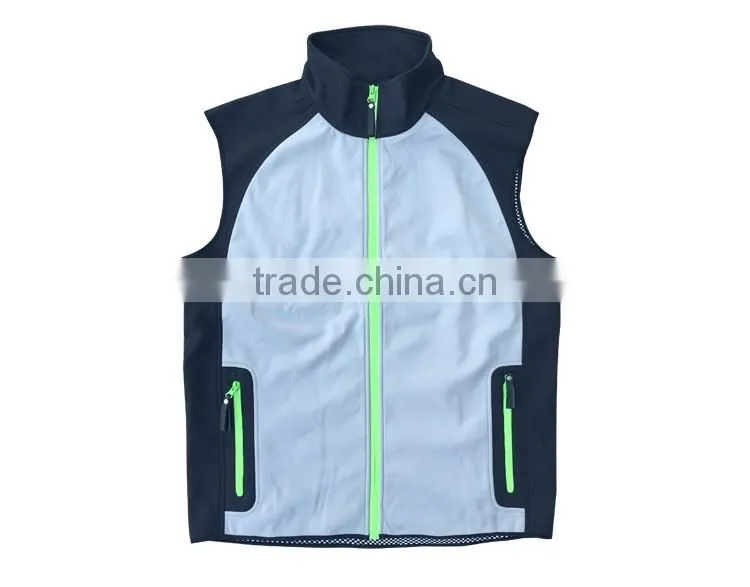 Fashion custom special knitted waterproof thin softshell vest outdoor waistcoats