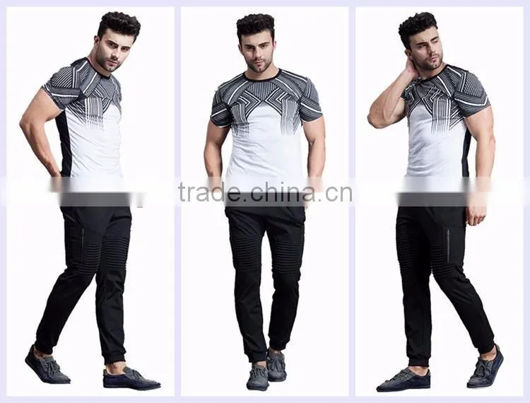 New design custom plain black side pockets elastic waist cotton wholesale blank jogger pants