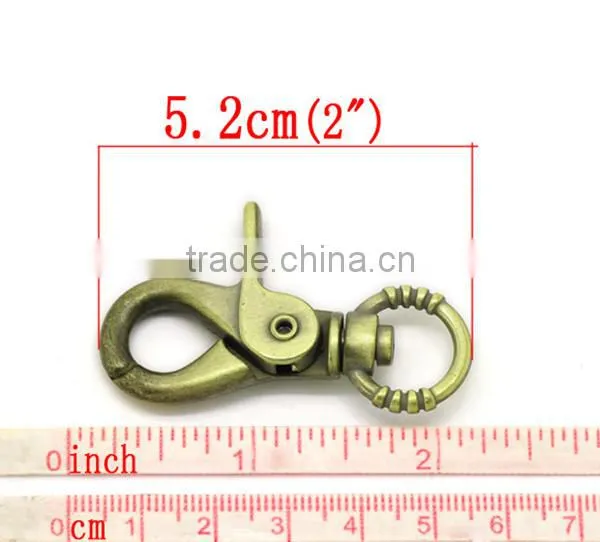 Cheap Antique Bronze Metal swivel Keychain With Lobster Claw Clasp