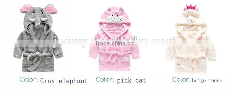 Kids animal bathrobe design your own children bathrobe wholesale