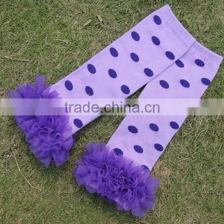 Toddlers baby leggings knee high socks polka dot lace ruffled knit kids leg warmers