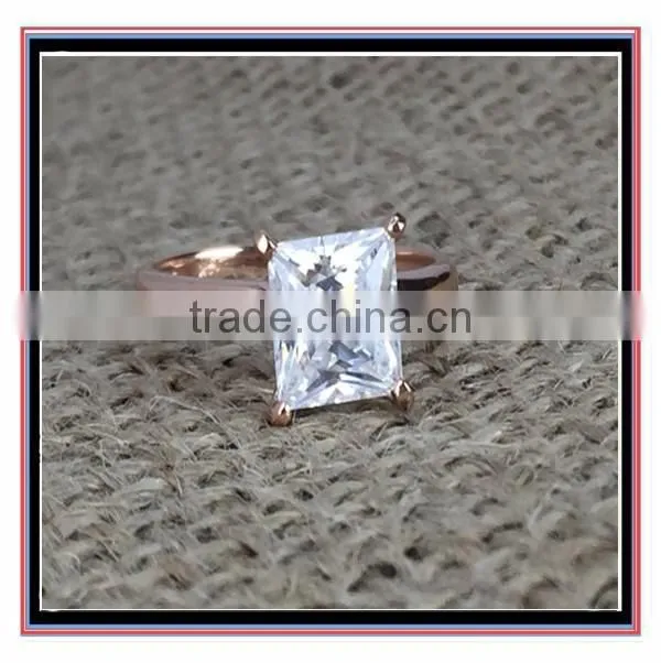 Hot Selling handmade Clear crystal gold ring for girls