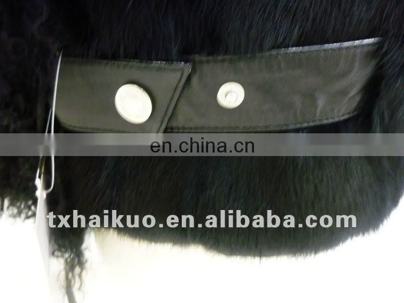 Ladies black fur vest with snap button