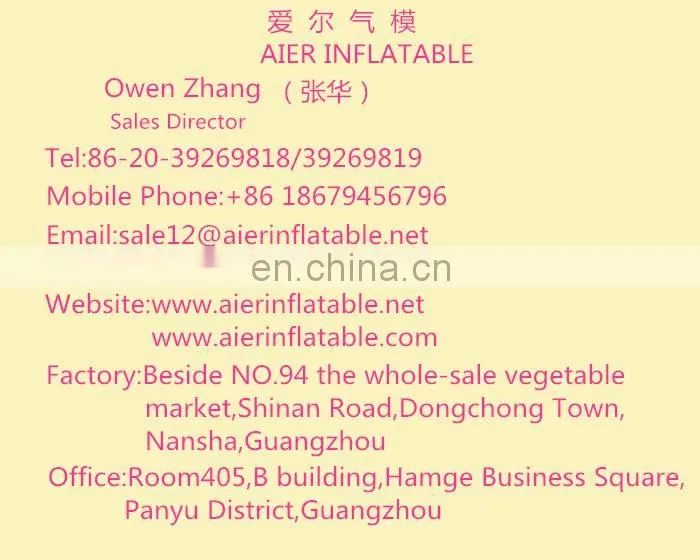 AIER inflatable zorb race track for sale/PVC material inflatable sports/inflatable zorb ball tracks