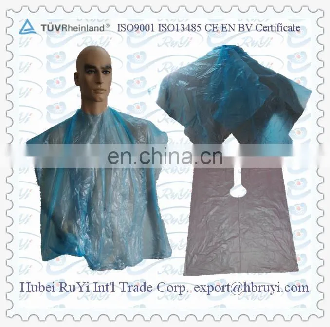 Disposable Plastic Hair Coloring Cape for Salon Using