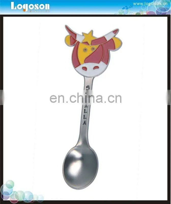 Custom Tourist Souvenir Collection Spain Bull Shape Metal Spoon