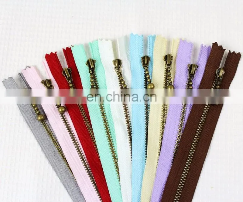 15cm Colorful Unique Bronze Zipper For Fabric