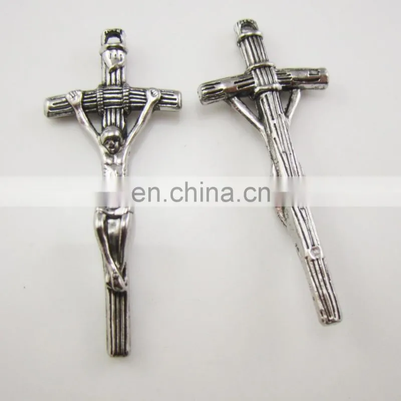 1.8 Inches Catholic Satin Papal Jewelry Crucifix Cross Pendant