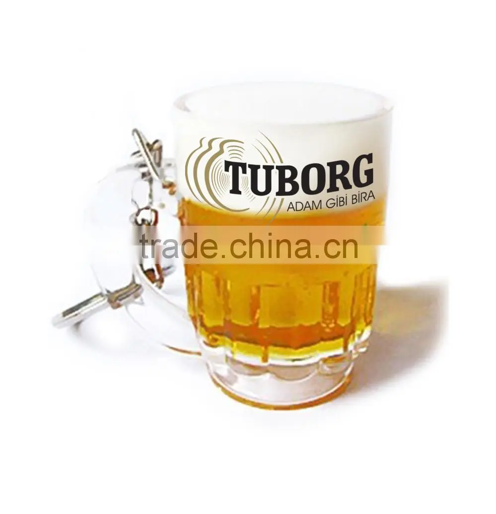 Hot Sale Custom Acrylic Beer Cup Keychain, Modern Acrylic Keychain