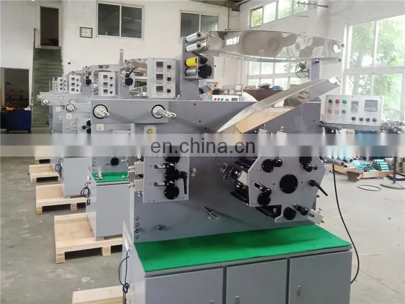 UGS31S 3 plus 1 color Automatic portable apparel clothing label flexo Printing machine, Roll to roll fabric ribbon printer