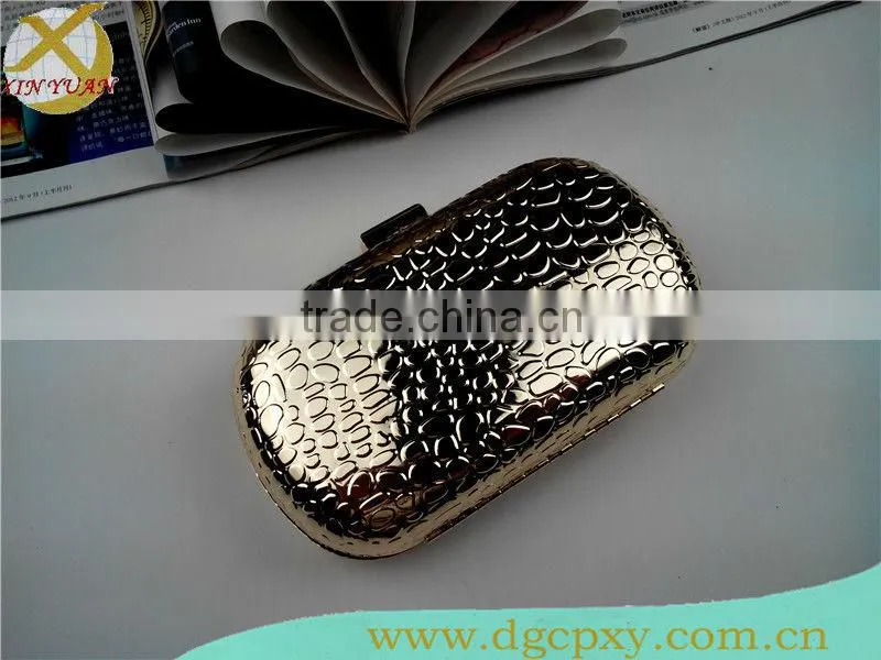 6 inch golden metal minaudiere cases for parties