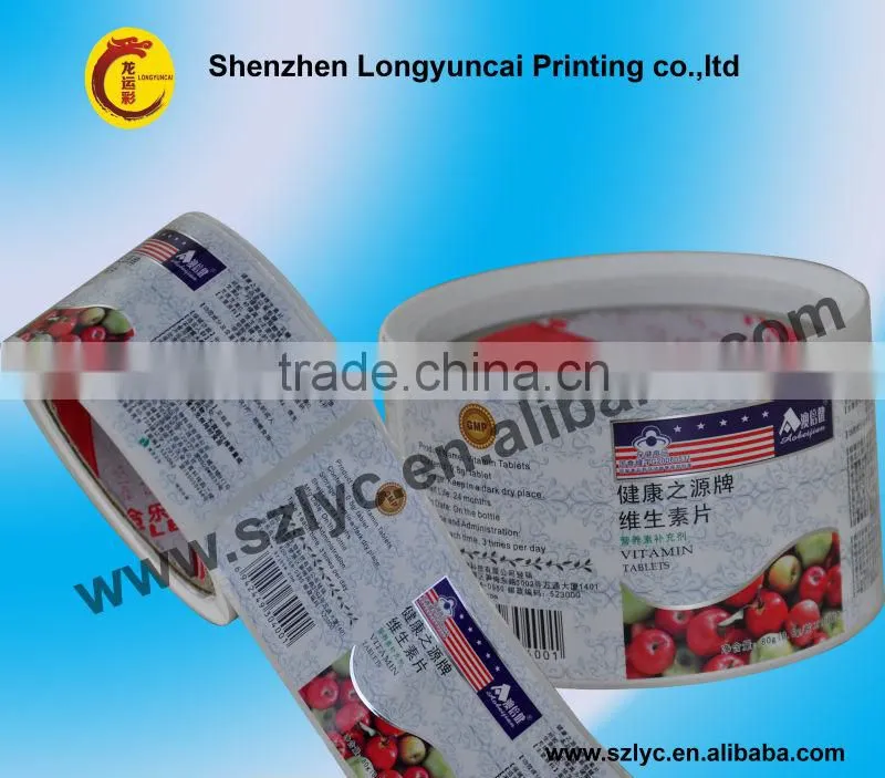 Competitive price self adhesive health food labels