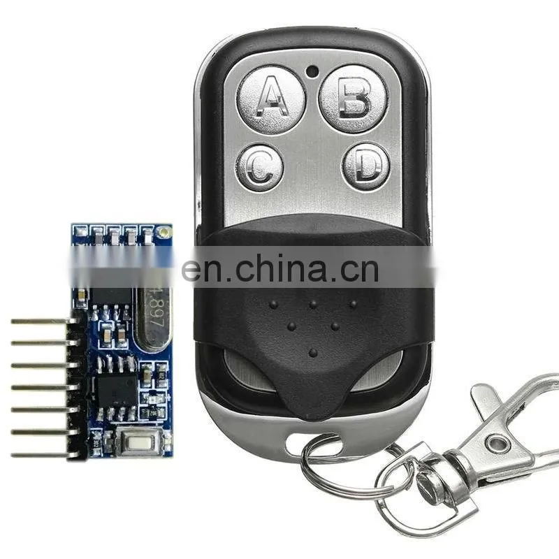 433 mhz metal 4 button wireless RF transceiver kit remote control with receiver
