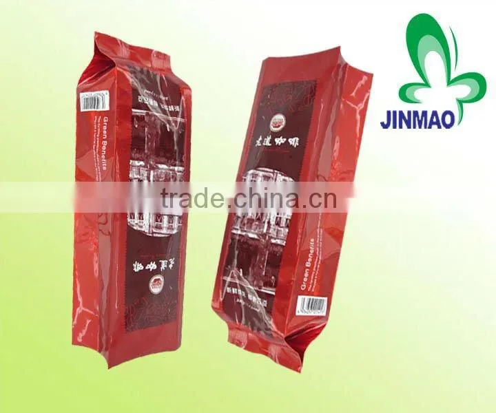 Laminated aluminium foil tea packaging bag with side gusset