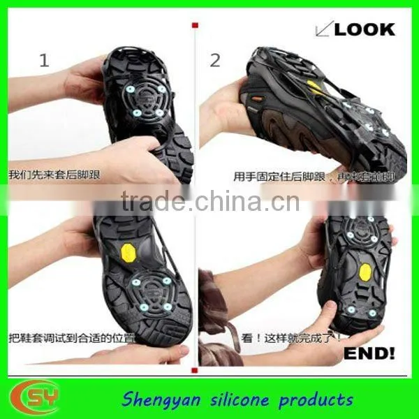 ice and snow silicone rubber anti slip shoes covers
