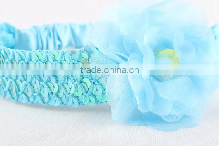 INS Baby Girl Sequins Headband Kids Flower Hairband For Lovely Girls