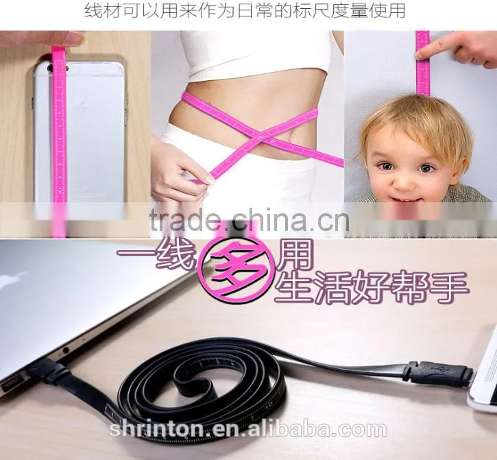 REMAX High Speed 1M/2M Micro USB2.0 data cable with ruler scale for Samsung/HTC etc. Android