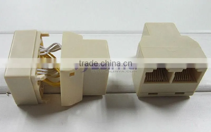 RJ45 Network Cable 1-to-2 Female-Female Spliter Coupler 8P8C