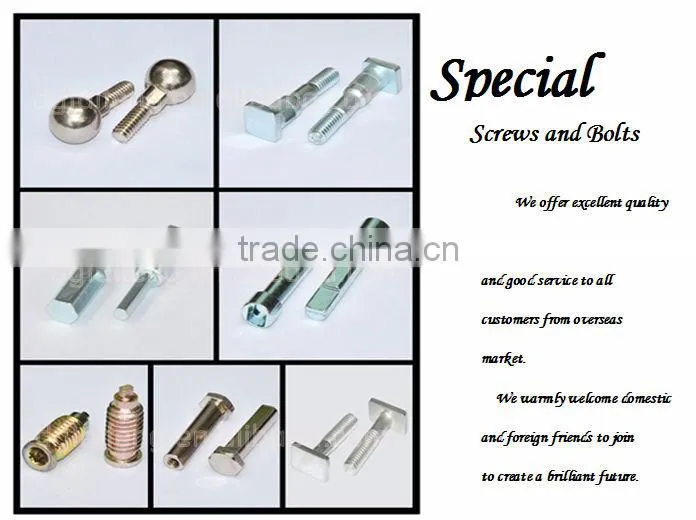 yellow zinc coated double sided bolt with washer