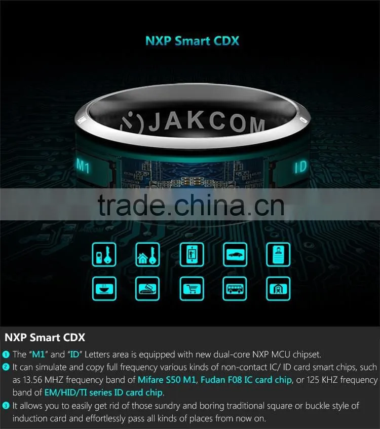 Titanium and healthy magnet nfc smart ring for smart phone (Android & Windows phone)