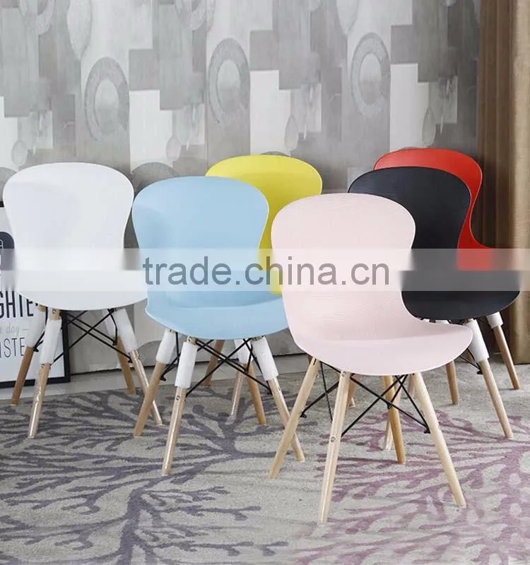 Grain Thicken Dinning Plastic Wood Garden Comfortable Cafe Modern Leisure Chair