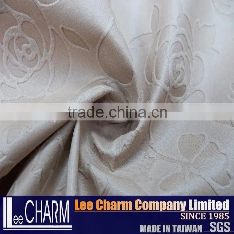 100% Polyester Rose Patterns Leather-look Fabric for Upholstery