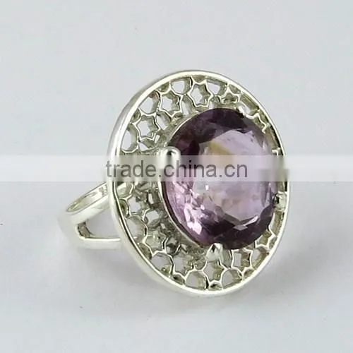 Heart Of Rose Golden Rutile Ring, Gemstone Silver Jewelry, Handmade Silver Jewelry