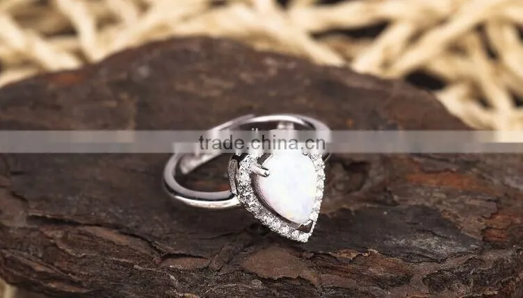 Beautiful Cute 925 Silver Ring October Birthstone Ring Fashion Opal Ring