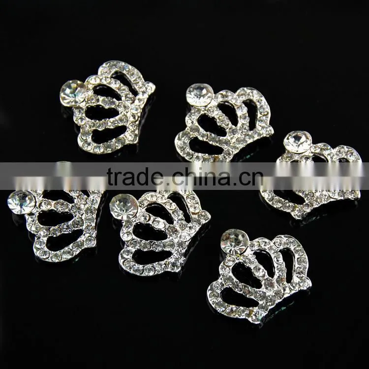23x27mm Wholesales Price AAA Quality Alloy Crown Crystal Rhinestone Button for WeddingJewelry Garment Accessory