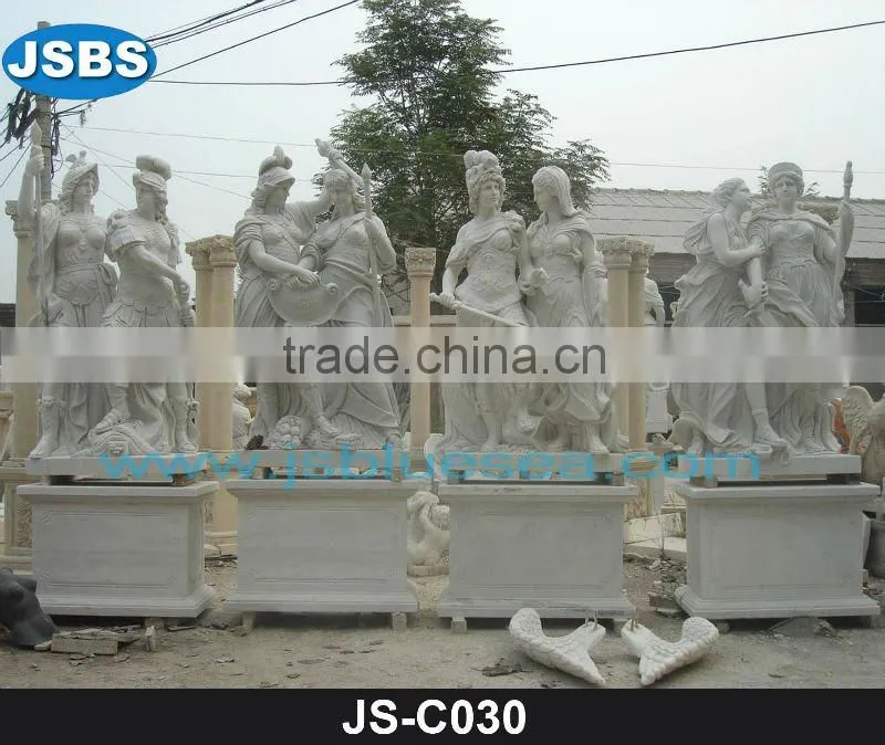 Stone carving of horse soldier
