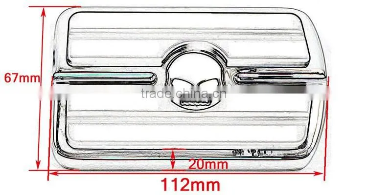 BJ-FP216-052 Skull Large Billet Aluminum Brake Pedal Pad Cover For 1980-up Harley Touring