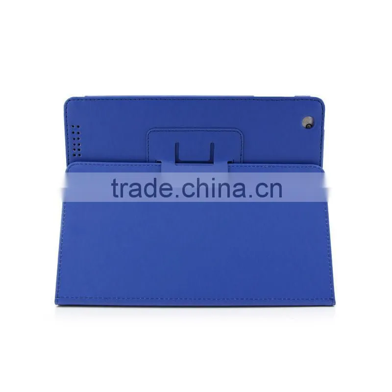 Blue New Leather Case With Stand for iPad 2&the new iPad