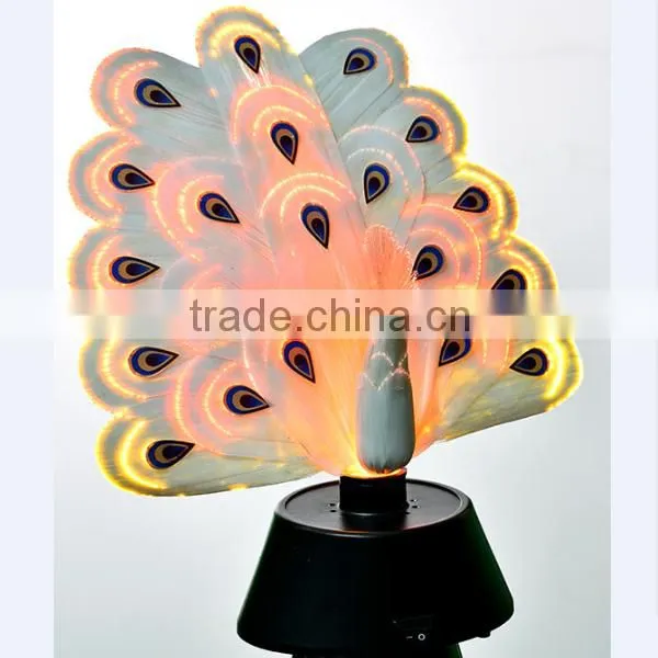 fashion fiber optic peacock with led