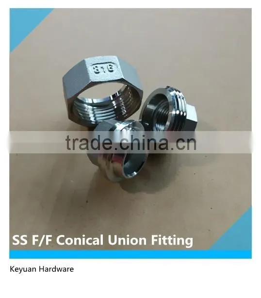 1" SS Cast Conical/Flat Seat Union Connector BW/BW for Filter System