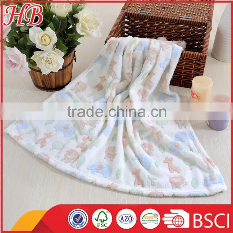 fashion cute jacquard coral fleece baby blanket